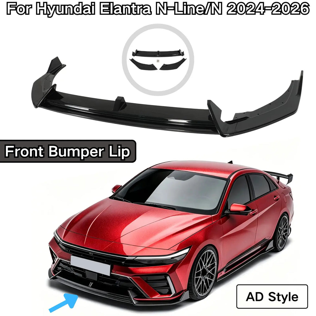Front Bumper Lip Spoiler for Hyundai Elantra N-Line 2024-2026