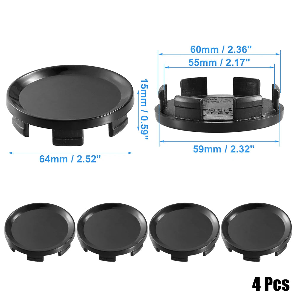 X Autohaux Universal Wheel Center Caps, 53-75mm 4-Pack - image 22