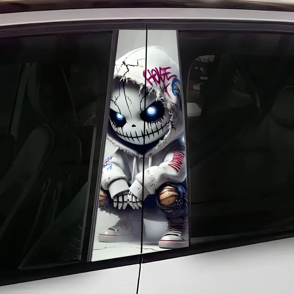 Punk Style B-Pillar Vinyl Sticker Pair with Semi-Matte Finish
