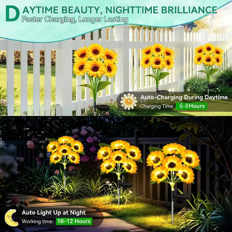 Solar Sunflower Garden Lights – Waterproof Lawn Decor