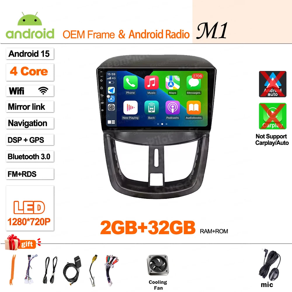 Peugeot 207 2006-2015 Android Car Radio 9" Touchscreen GPS - image 14