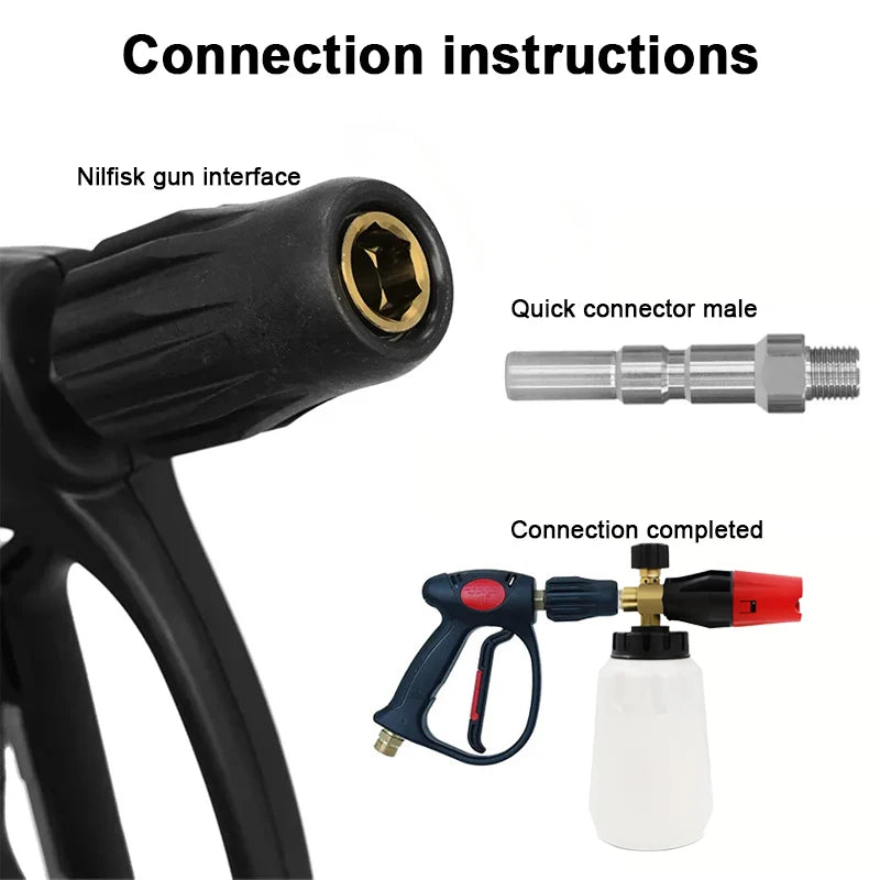 3800PSI Foam Cannon for Nilfisk KEW, G1/4 Thread Connect Adjustable Snow Foam Sprayer for Car Detailing & Commercial Cleaning