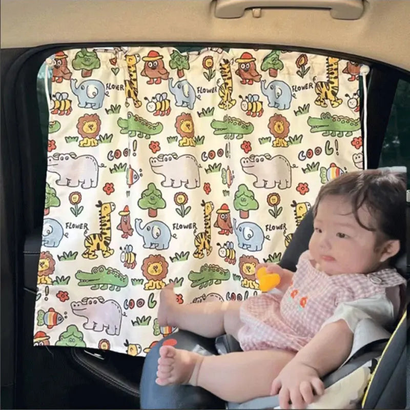 Cartoon Suction Cup Side Window Sun Shade for Kids