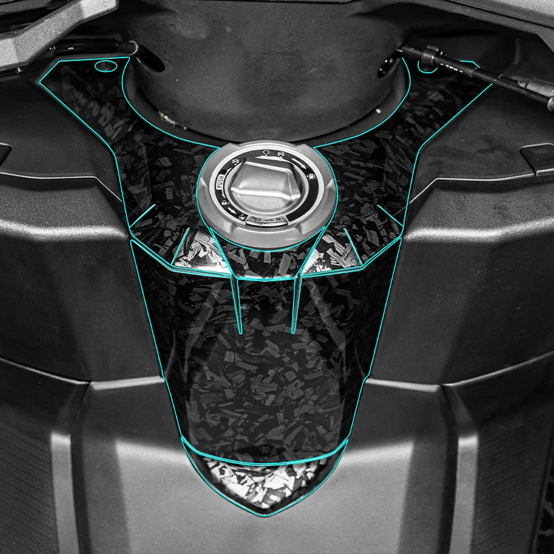 Forged Carbon Look Fairing Sticker Kit for Kymco AK550 - view 3