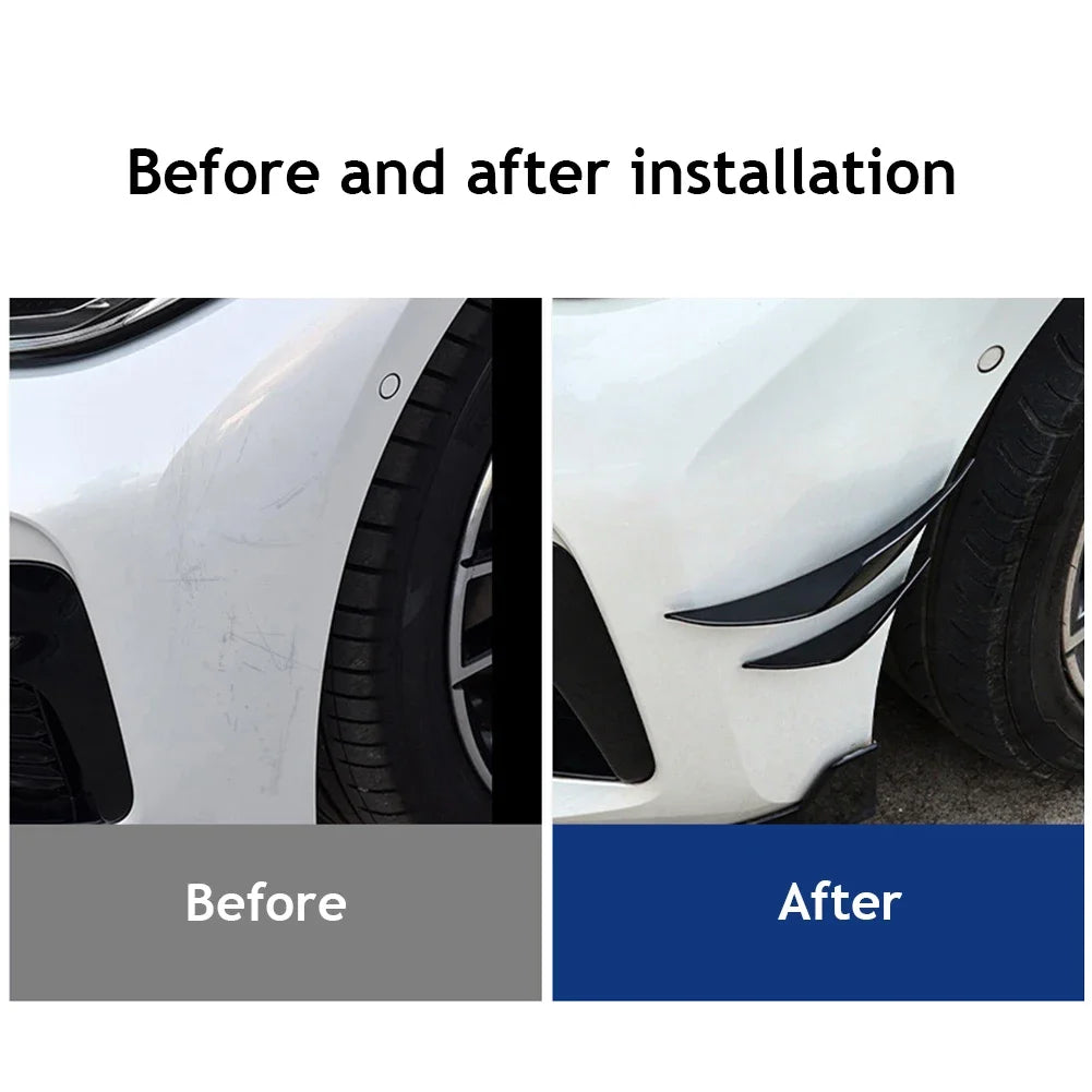 Universal Carbon Fiber Bumper Lip Spoiler Kit (4-Piece) - image 12