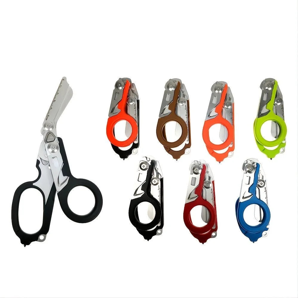 6-in-1 Folding Emergency Shears & First Aid Multi-Tool