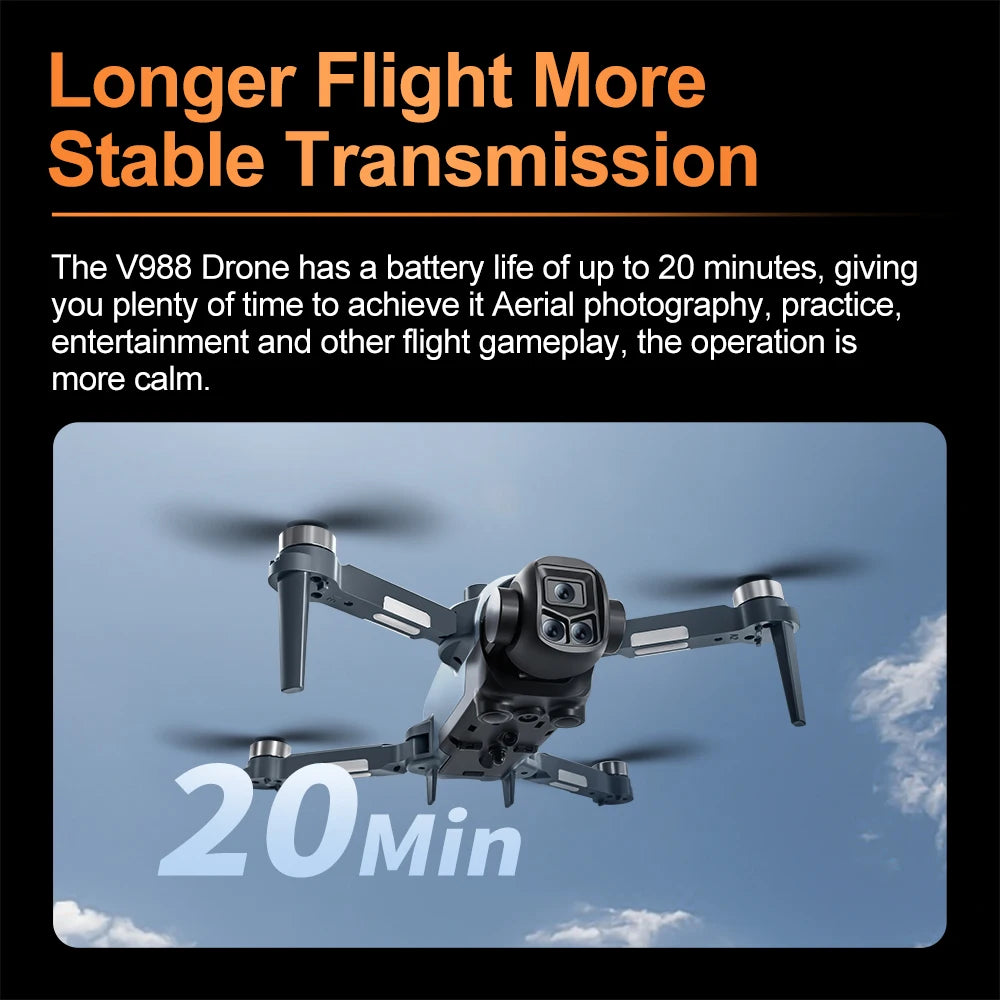 Lenovo V988 Foldable 8K Drone Dual Camera Brushless Quadcopter - image 23