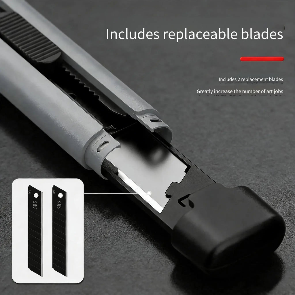 Large Stainless Steel Utility Knife - Heavy-Duty Cutter for Wallpaper, Unboxing, Crafts & Paper Cutting