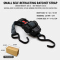 Retractable Ratchet Tie Down Straps, Heavy Duty Cargo Lashing Belts with Soft Loops for Truck and Trailer