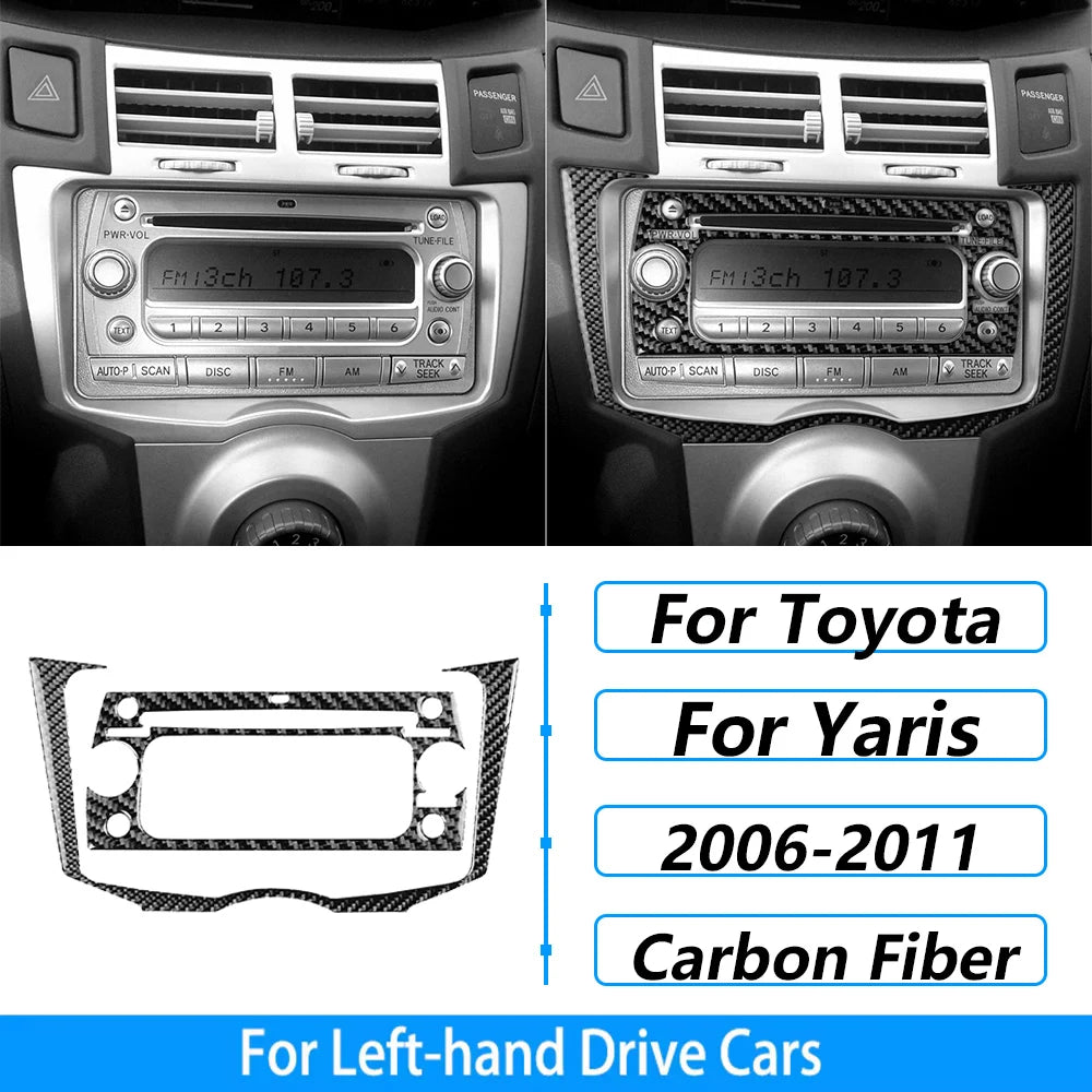 Carbon Fiber Gear Shift Panel Cover Trim for Toyota Yaris 2006-2011 - image 15