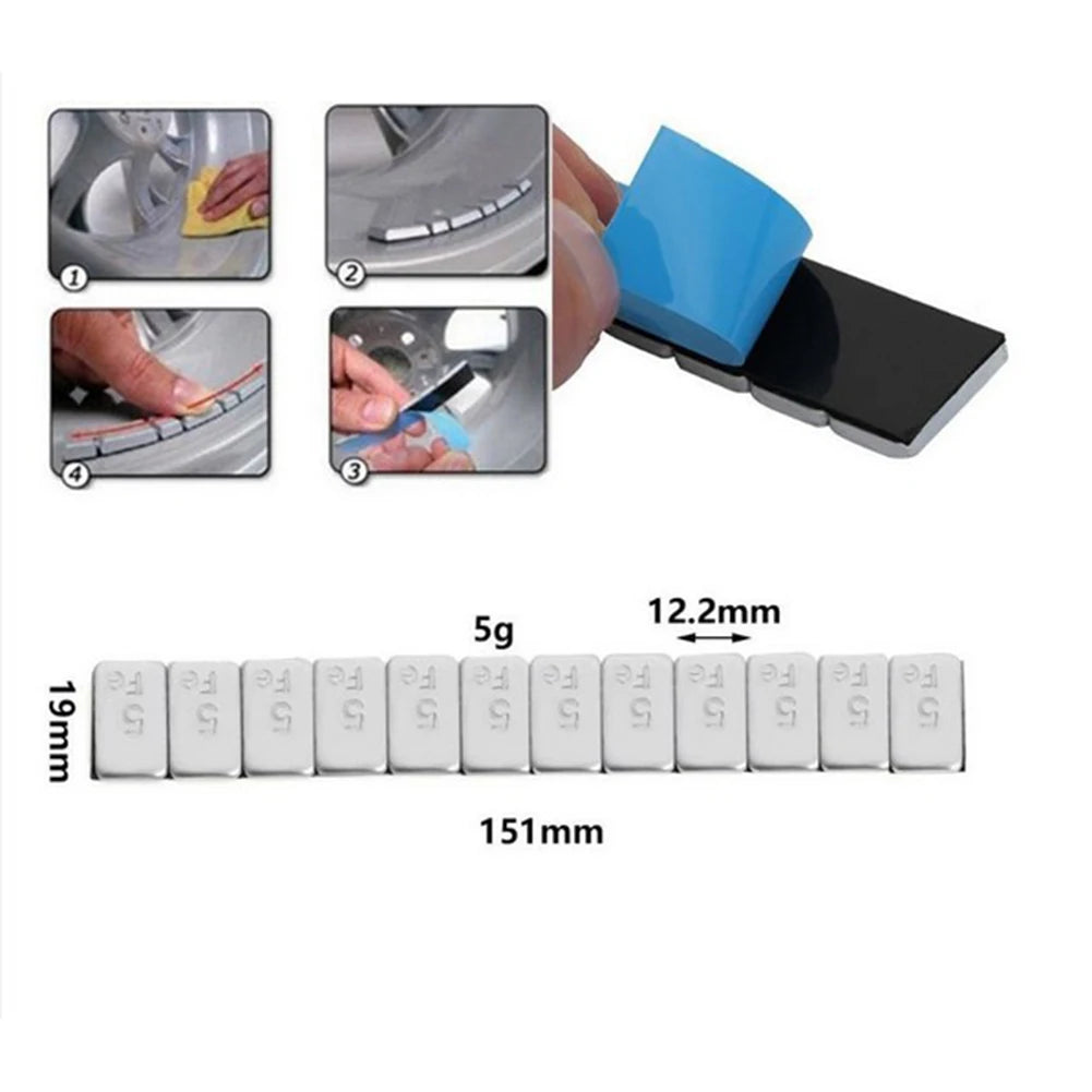60g Car Wheel Balancer Car Tire Bar Tyre Motorcycle Tools Balancer For Cars Motors Wheel Balance Block Weight Iron
