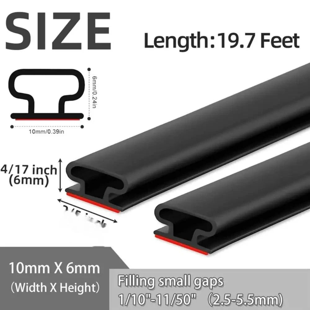 6m Rubber D-Shape Door Seal Strip – Windproof Insulation