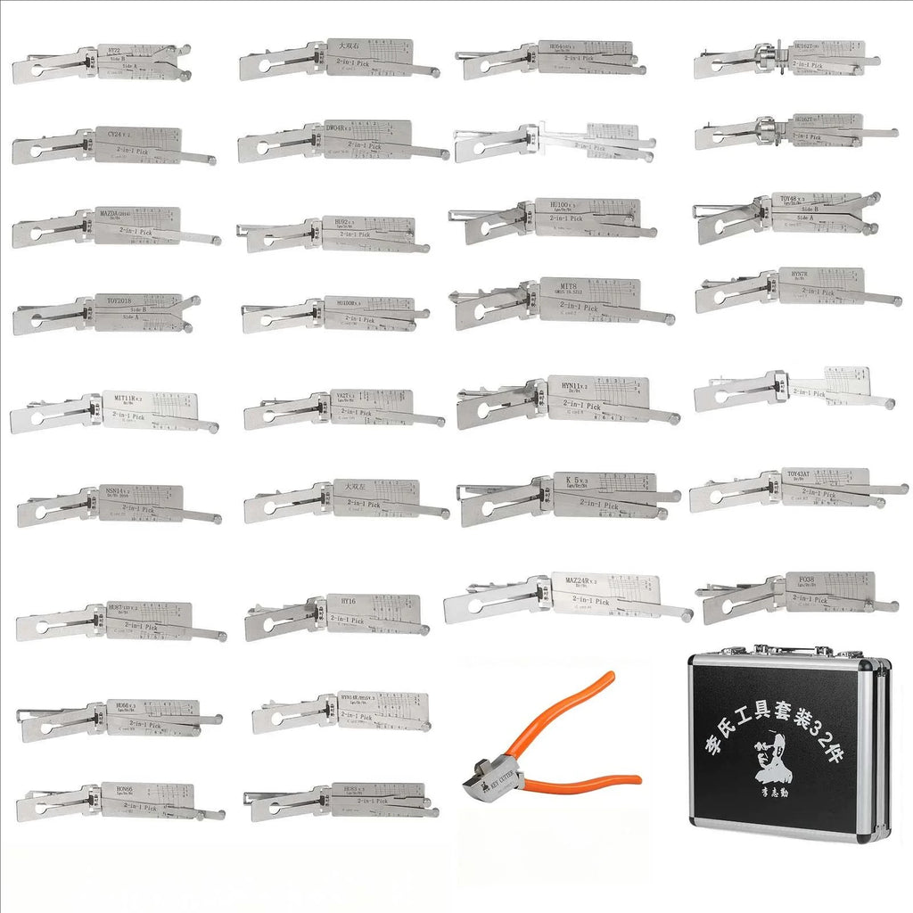 Lishi 32-Piece 2-in-1 Car Door Lock Pick & Decoder Tool Kit - image 5
