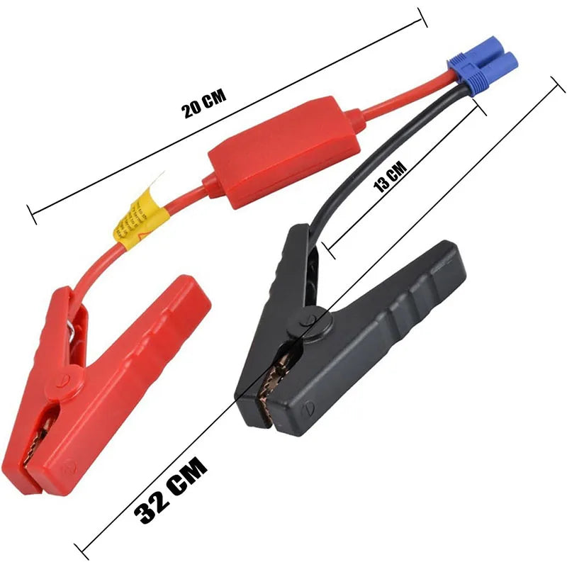 Jump Starter Cable with Clamps & Reverse-Charge Protection