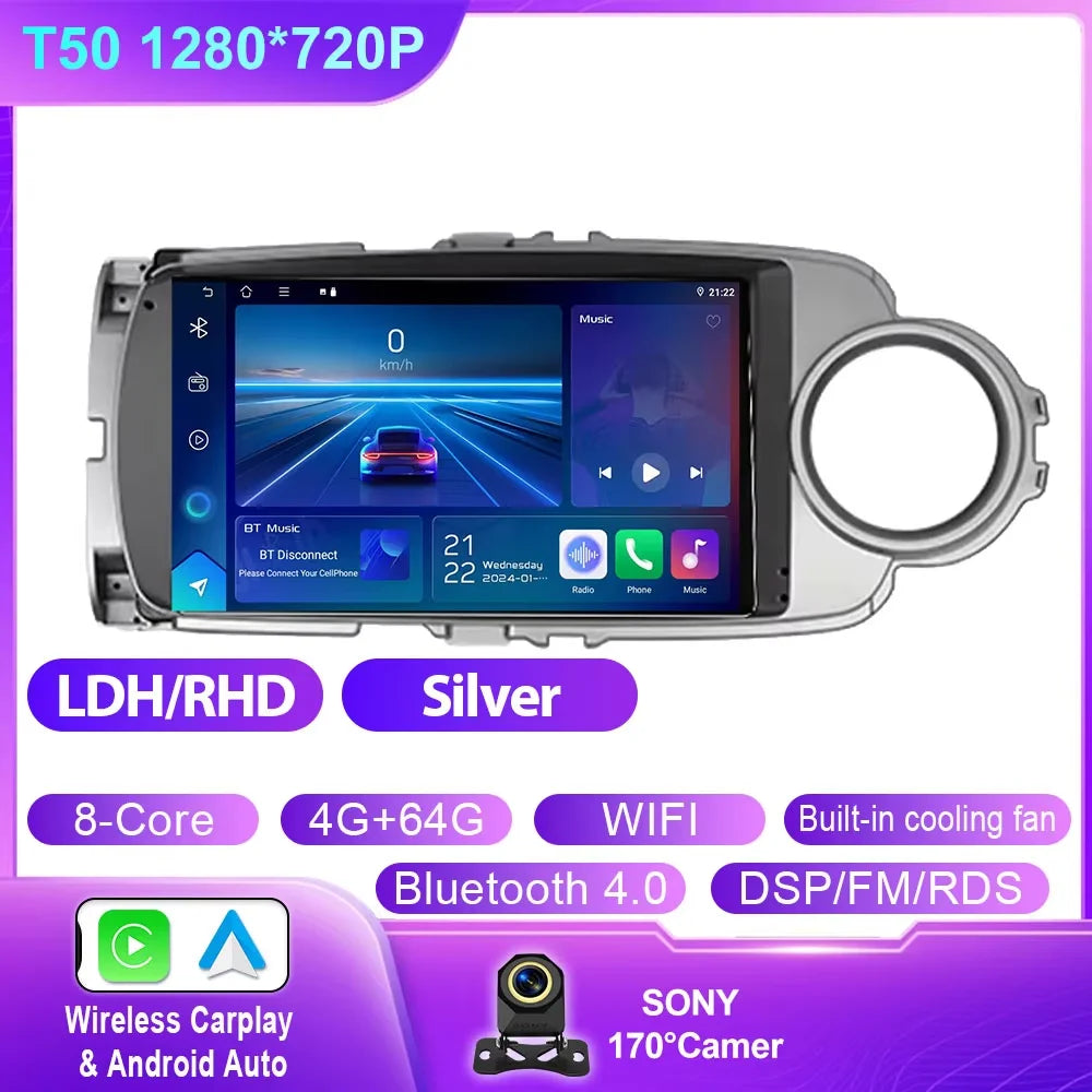 Toyota Yaris 2012-2017 Android Car GPS Radio Bluetooth - image 12