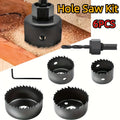 6-Piece Carbon Steel Hole Saw Kit – Wood, PVC & Plastic