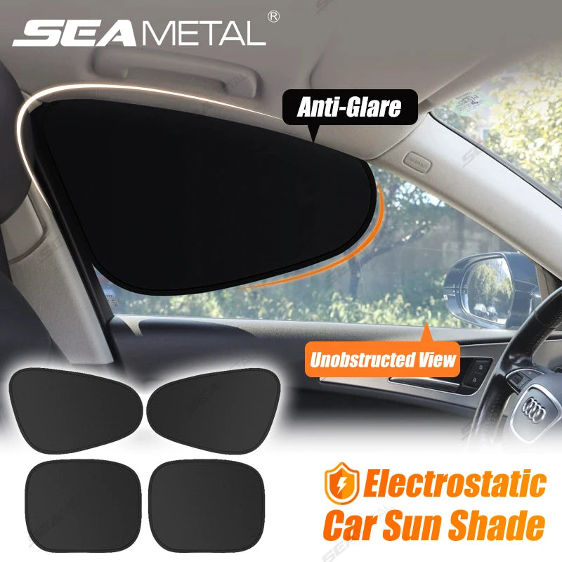 Static Cling Car Side Window Sun Shade, 4-Layer UV-Blocking Cover