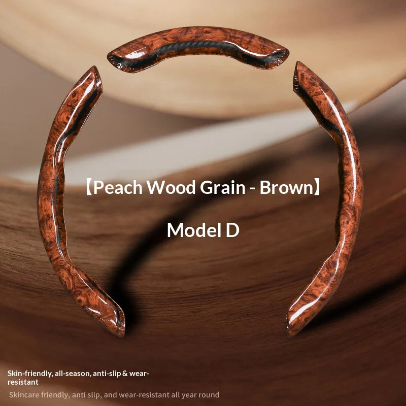 3-Piece Wood Grain Car Steering Wheel Cover, Minimalist Style - view 11