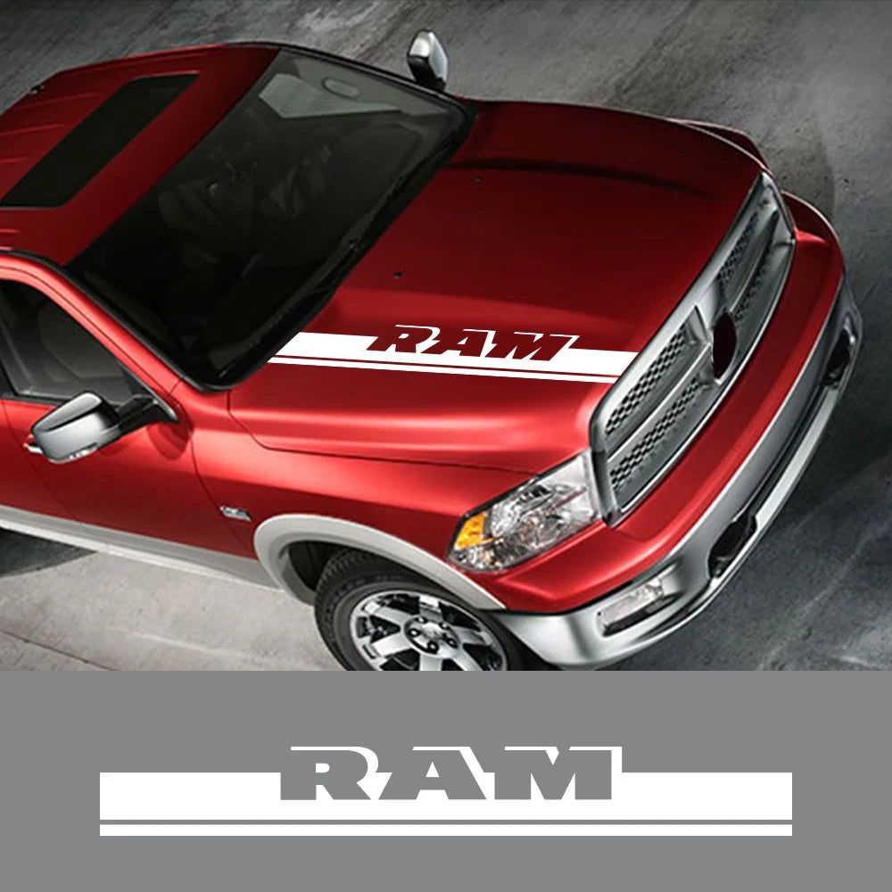 Dodge RAM Hood Stripe Decal Kit - Vinyl Wrap for 1500 2500 3500