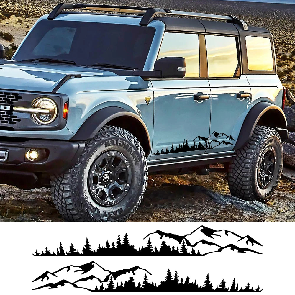 Ford Bronco TRX4 Forest Mountain Range Decals – 2 Pack