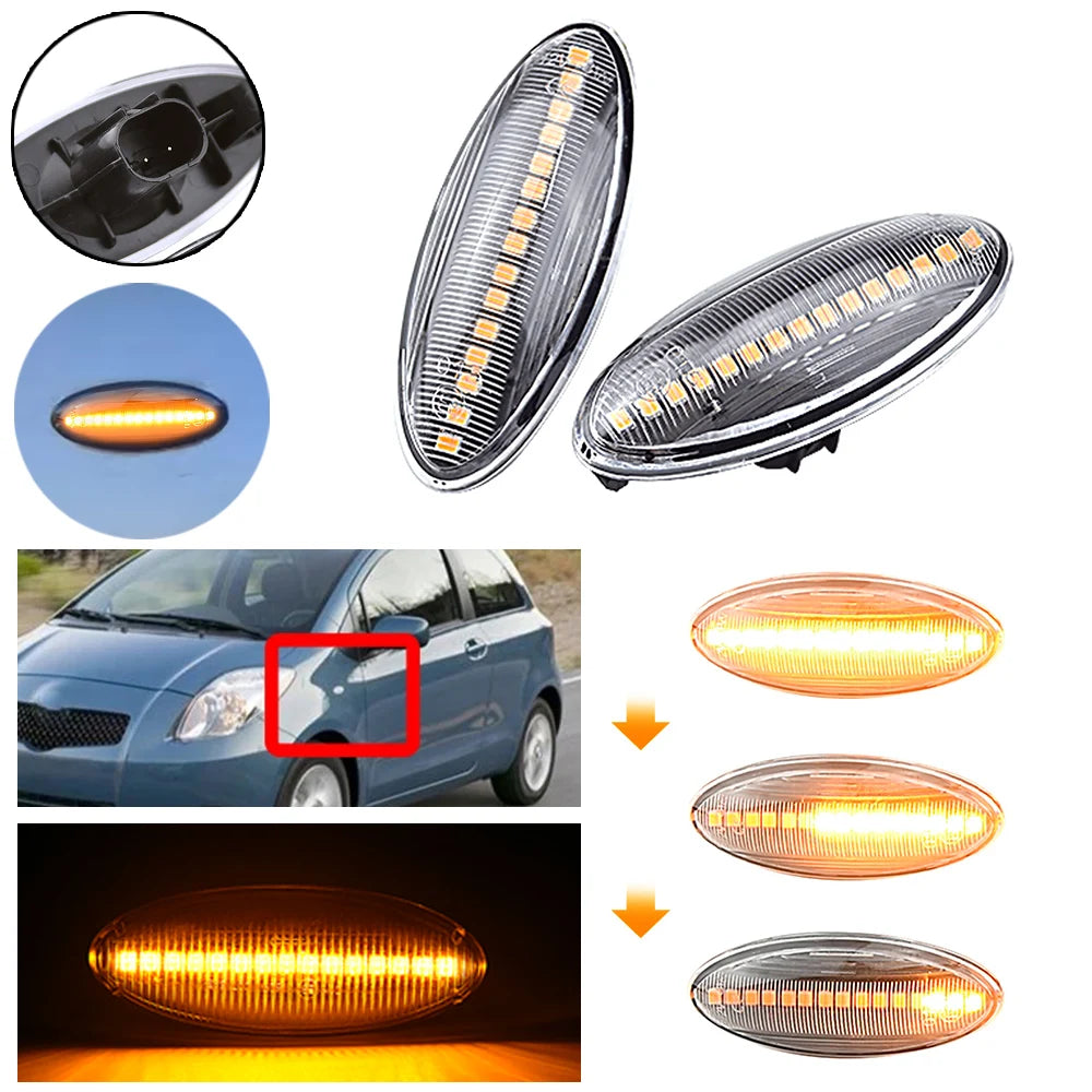 Amber Sequential LED Side Marker Lights for Toyota Yaris RAV4 Corolla - image 7