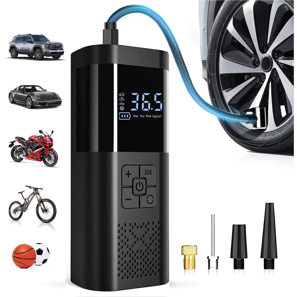 Rechargeable Portable Car Air Compressor with Digital Gauge