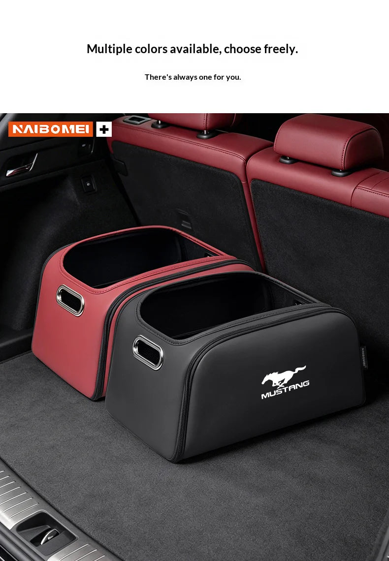 Car Trunk Organizer Box with Pocket for Ford Mustang