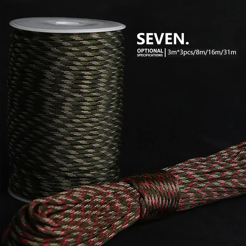 7-Core 550 Paracord, 5–31M – Camping Lanyard Rope