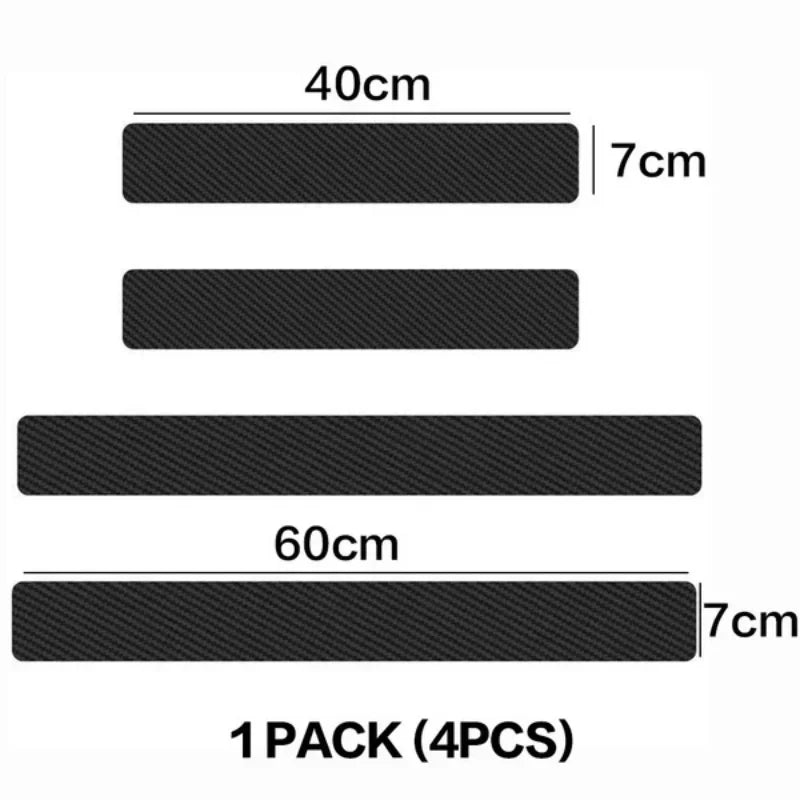 Universal Carbon Fiber Texture Door Sill Protection Film Set