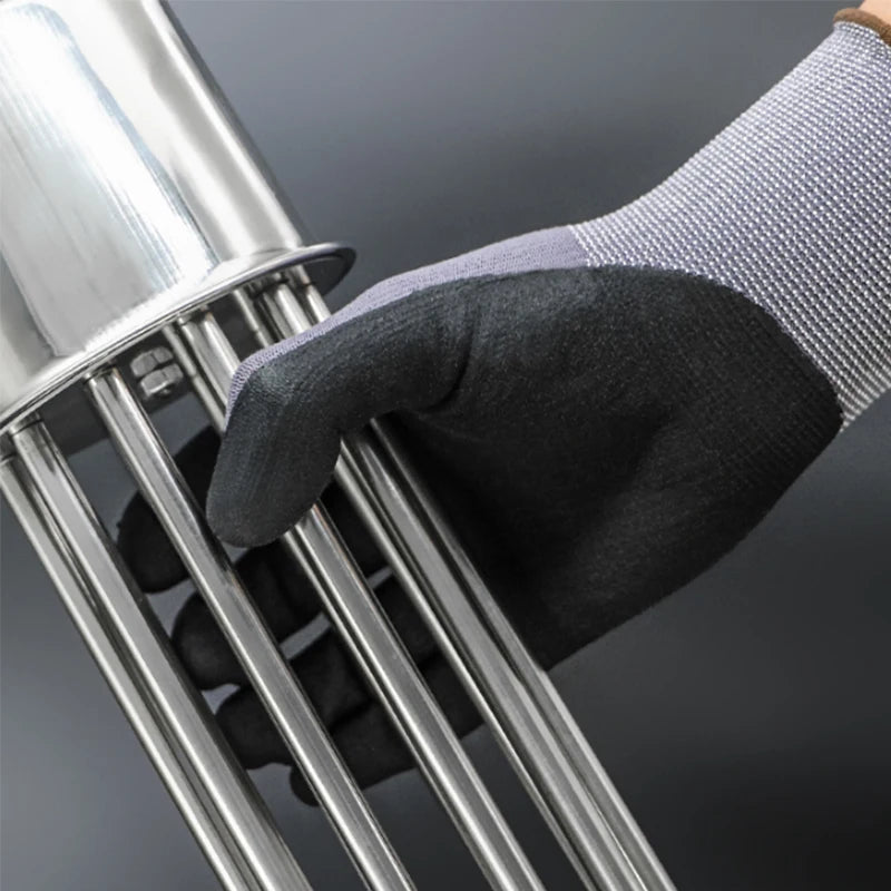 1/5 Pairs Nylon PU Nitrile Safety Coating Work Gloves Mechanic 15 Gauge Working Gloves Palm Coated Gloves