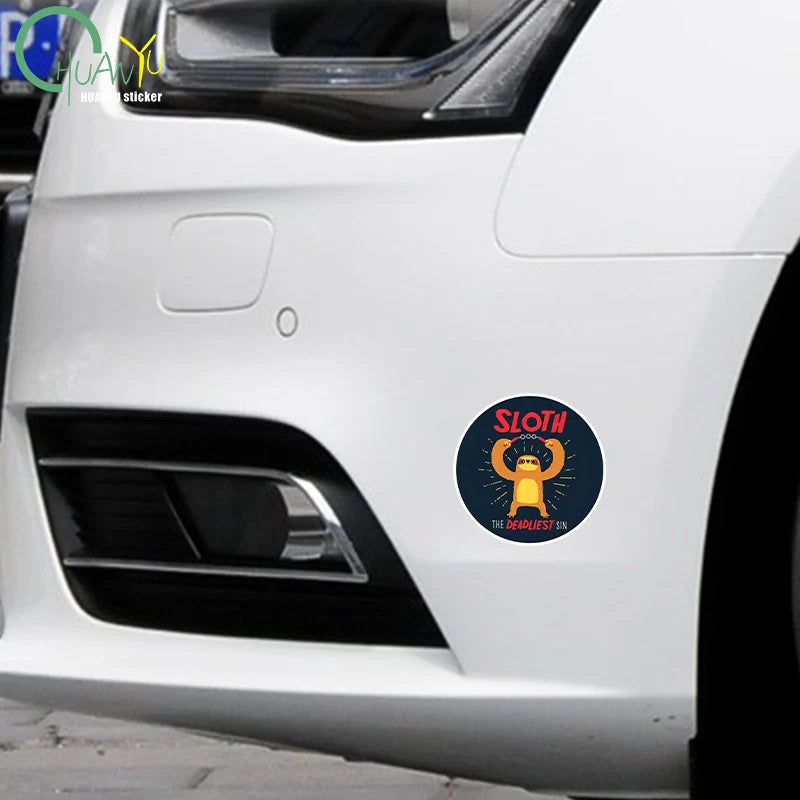 Funny Sloth Rear Windshield or Trunk Decal, 15 x 15cm