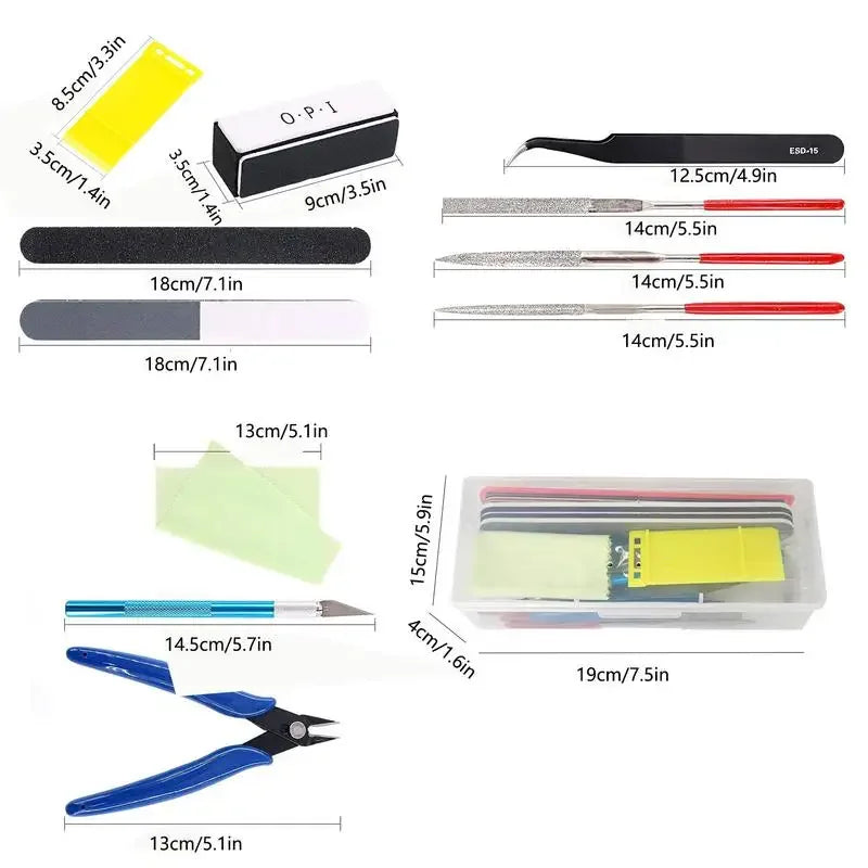 9/24-Piece Miniature Model Tool Kit with Box