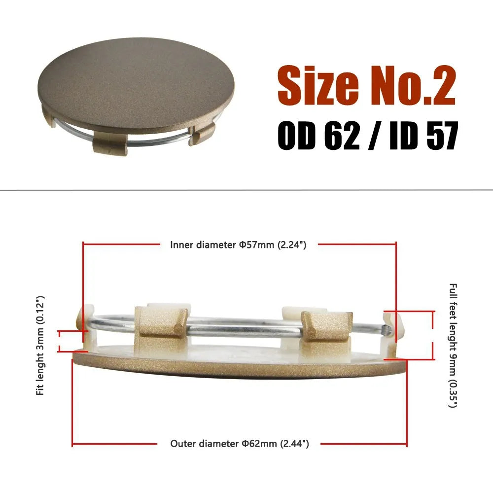 Universal Blank Wheel Center Caps, No Logo, Set of 4