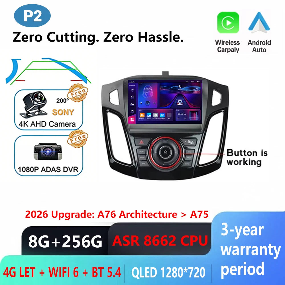Ford Focus 3 Android Car Stereo with GPS, CarPlay & 9" Touchscreen - image 18