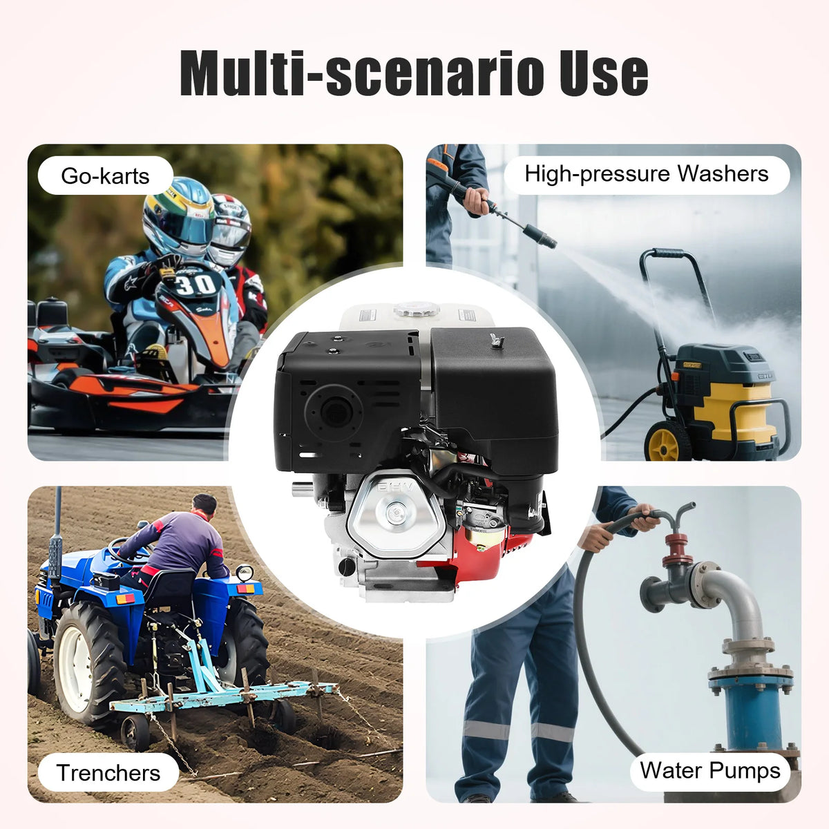 212cc 7.5HP 4-Stroke Gas Engine with Recoil Start for Pumps and Karts