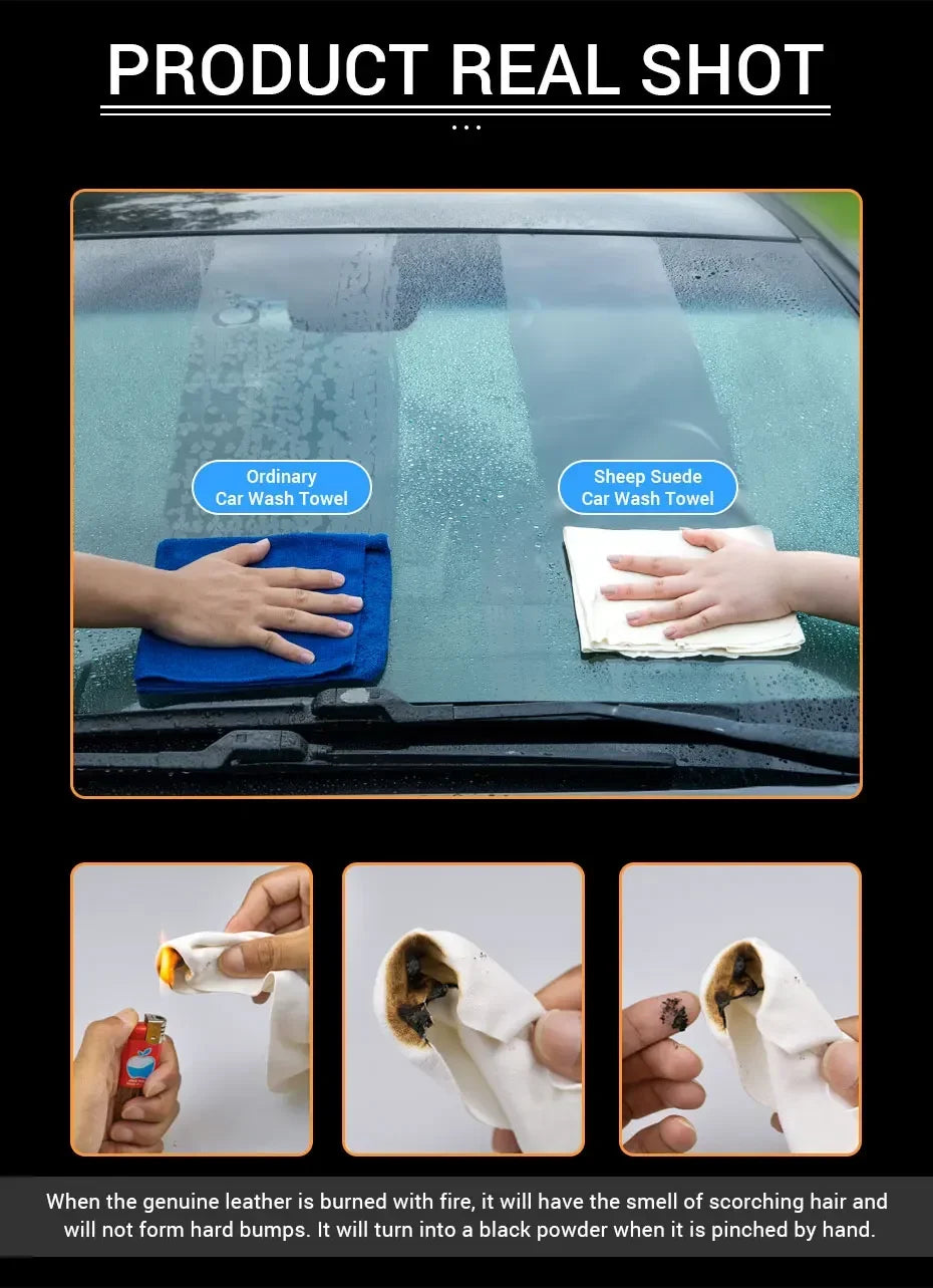 Sheepskin Chamois Car Drying Cloth, 30 x 30cm or 30 x 55cm