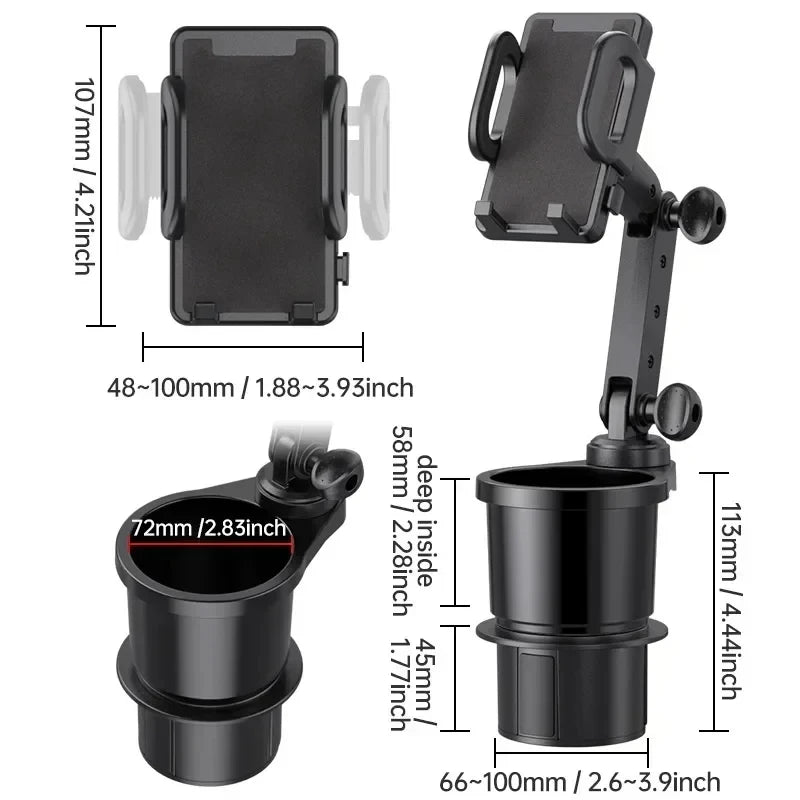 Car Cup Holder Mount Expander 360 Rotation Car Phone Holder for Smartphone Auto Interior Accessories