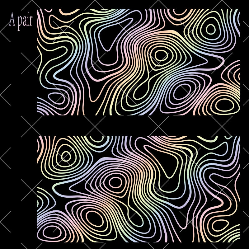 Topographic Map Reflective Car Window Sticker Pair, 85x45 cm