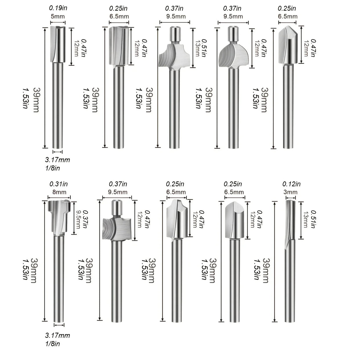 HSS Carbide Router Bit for Wood Carving & Engraving