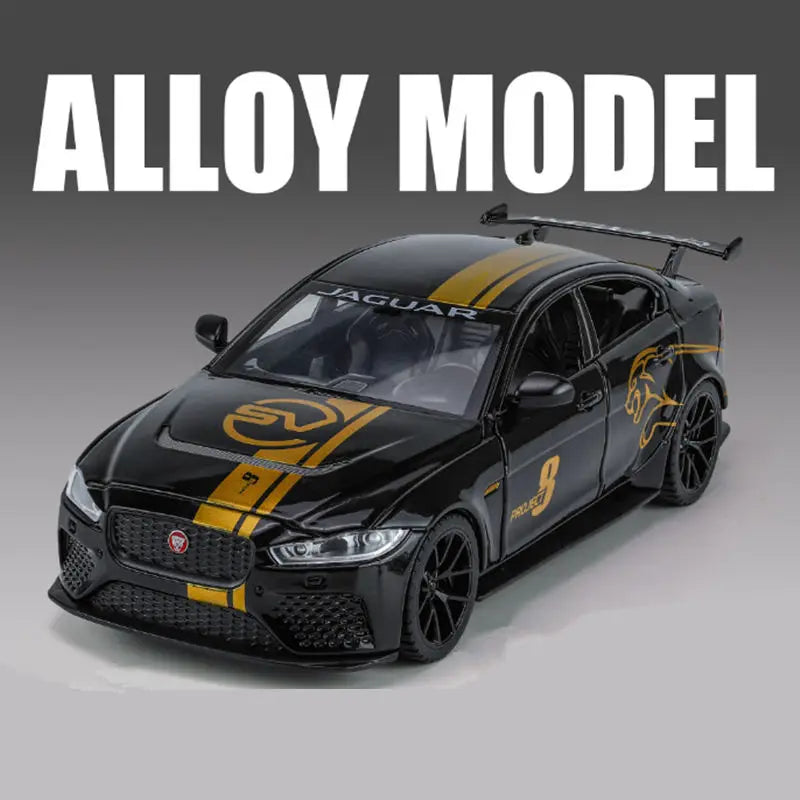 1/24 Jaguar XE SV Project8 Alloy Sports Car Model Diecast Metal Racing Car Model Simulation Sound Light Collection Kids Toy Gift