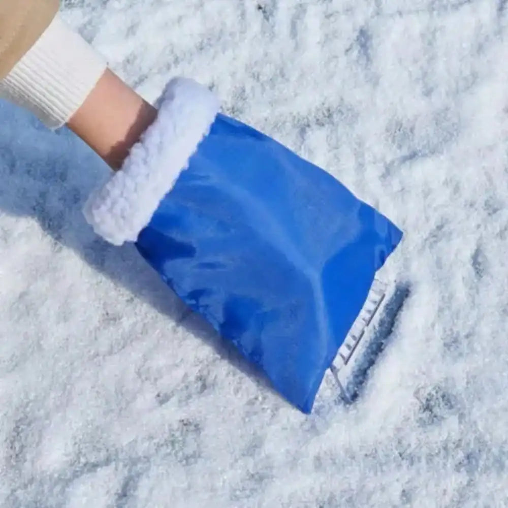 Car Snow & Ice Shovel with Warm Plush Glove and Protective Cover