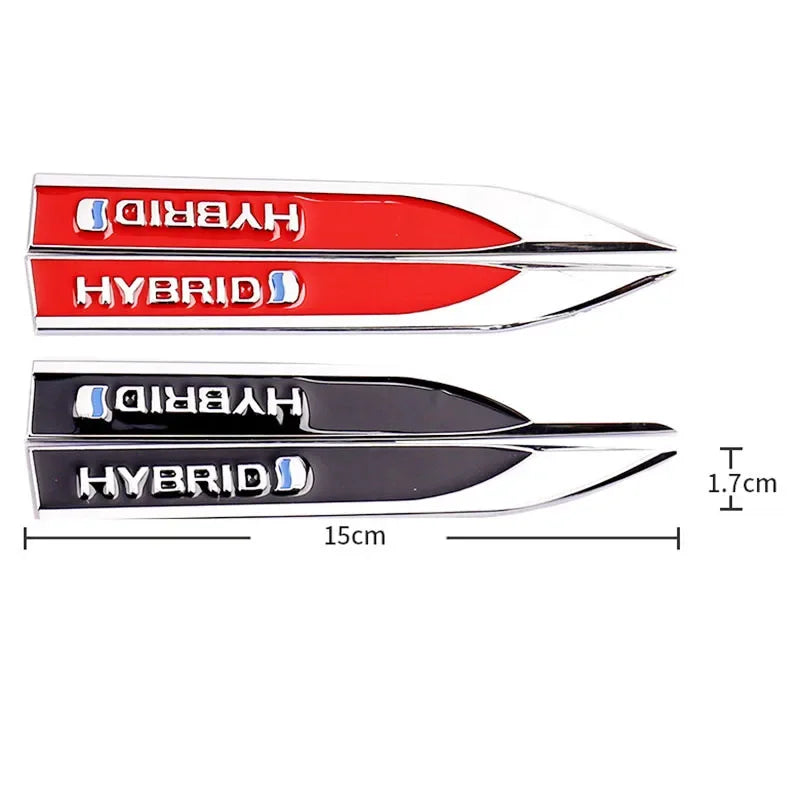 3D Metal Hybrid Rear Trunk and Side Fender Emblem Badge Decal - view 3