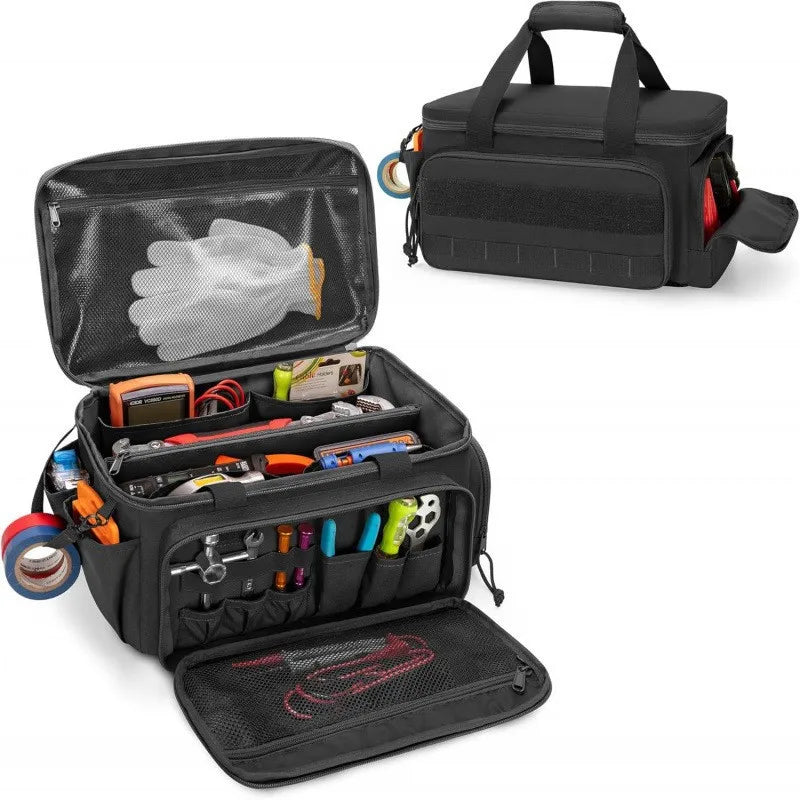 14" Heavy Duty Tool Bag Multipurpose Work Organizer for Handyman,Carpenter,Durable Portable Tool Storage