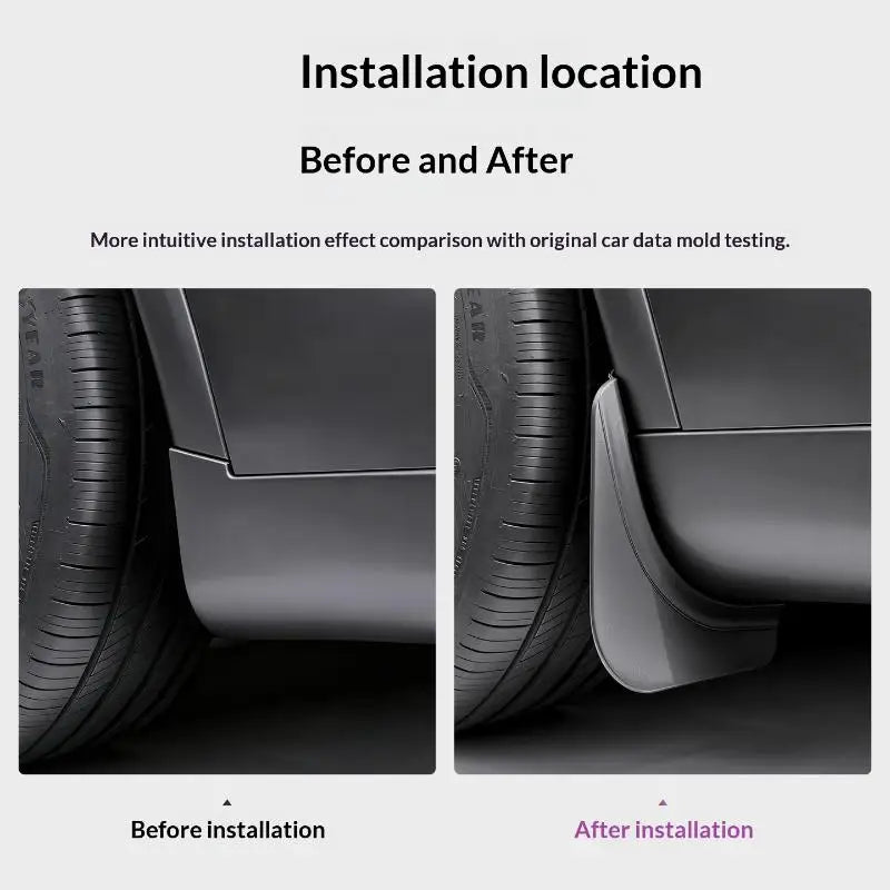 Smart Mud Flaps for Model Y Model 3 Accessories Splash Guards Car Paint Protection Ideal for All Roads