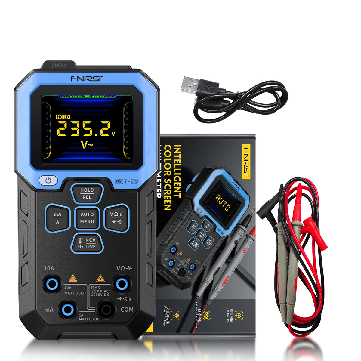 Digital Multimeter 10000 Counts True RMS AC DC Voltage Current Tester Color TFT Display