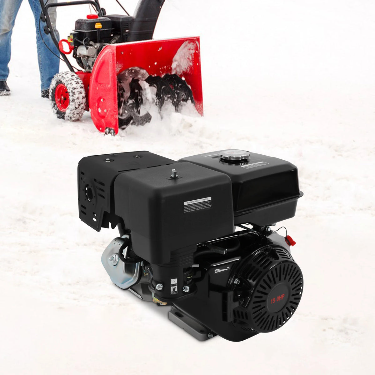 420cc 15HP Gas Engine, 4-Stroke OHV, Pull Start