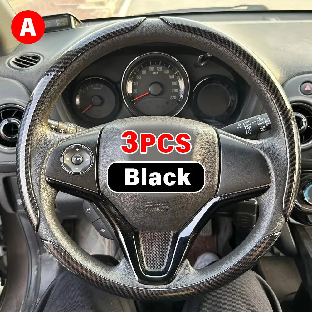 3-Piece Carbon Fiber Steering Wheel Cover Set - Winter Driving - image 14