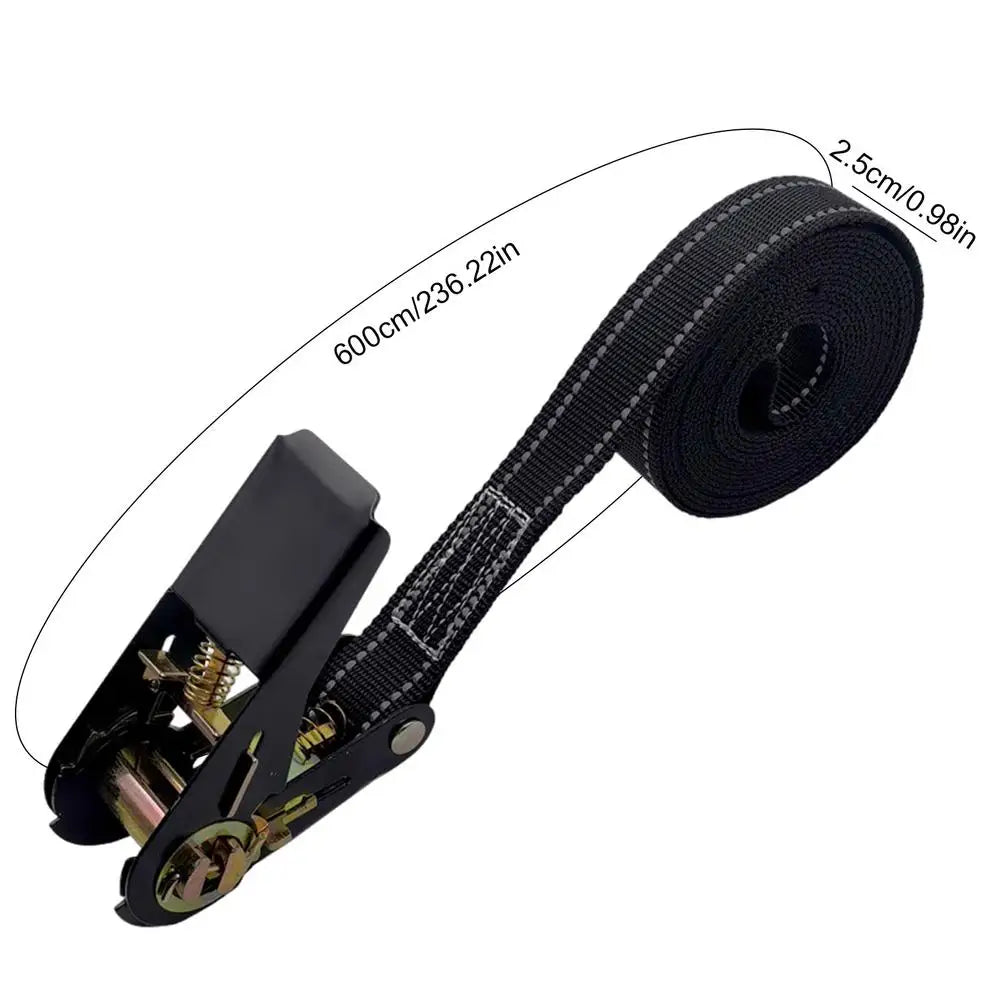 Heavy Duty Ratchet Tie Down Straps Adjustable Reinforced Car Tire Straps for Vehicles