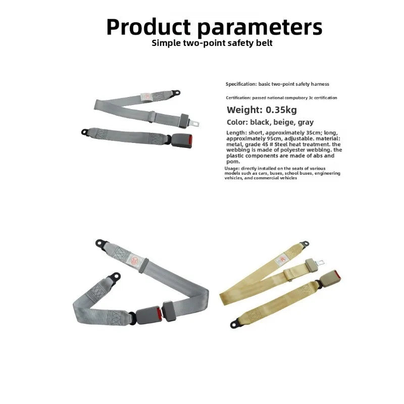 Universal 2-Point Adjustable Truck Seat Belt - image 9