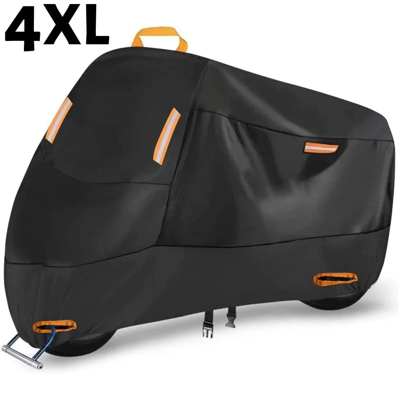 Motorcycle Cover Outdoor Waterproof Motorcycle Tarpaulin Thickened Polyester UV Protective Cover for Motorcycle Scooters